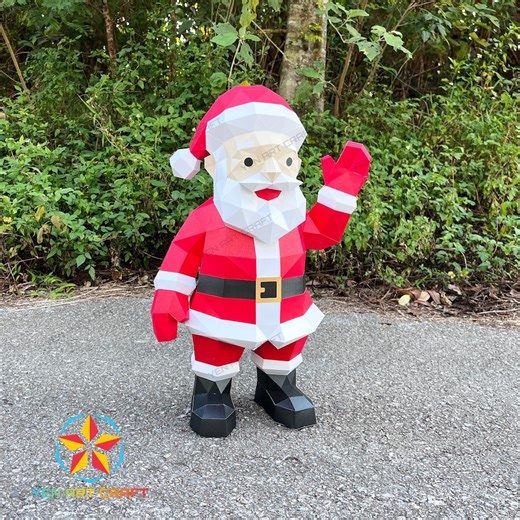 3D kerstman Papercraft pdf, SVG-sjabloon voor Cricut-projecten: diy papier sculptuur, kerstcadeaus, kerstman low poly, kerstdecor - Etsy Nederland