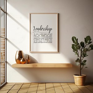 Leadership Definition Poster • Inspirational Printable Wall Art • Motivational Quote Typography Print • Office Decor - Etsy UK