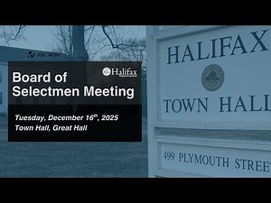 Board of Selectmen Meeting - Tuesday, December 16th, 2025