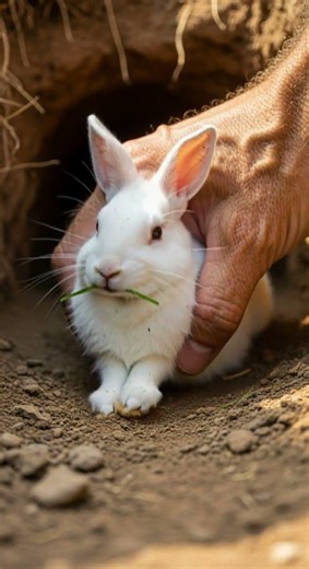 The rabbits were caught and still had grass escaping the garden #wildlife #nature #rabbits