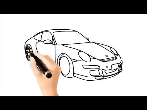 Dessiner et colorier une voiture Porsche 911 / Draw and color a Porsche 911 car