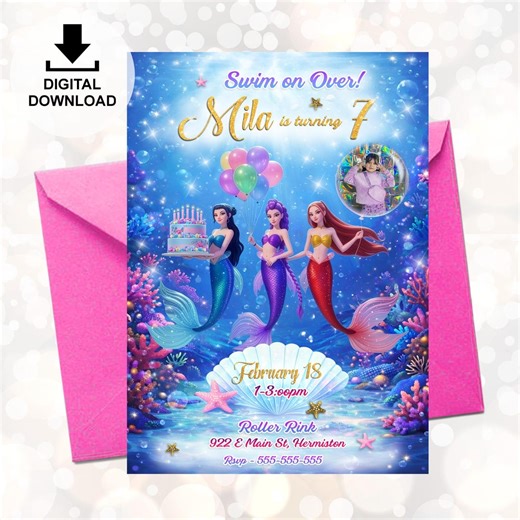 Kpop Demon Hunters Mermaid, Pool Party Invitation I Digital Download - Etsy