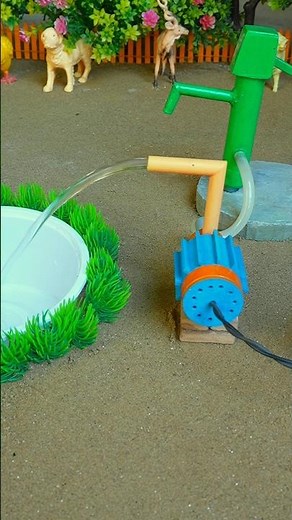 Mini hand pump project water with diy tractor video drinks horse #waterpump #shorts #557