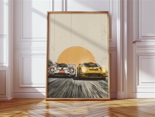Illustrated American Sports Cars Print, Car Poster, Motorsport Art, Race Car Print - Etsy