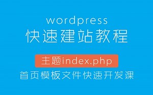 WordPress快速建站教程：主题index.php首页模板文件快速开发课