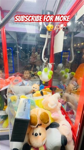 LUCK & SKILL 🕹️WON CUTE PLUSH 🥰from claw machine #arcade #clawmachine #arcadegame #shorts