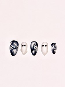Halloween Ghost Press on Nails: Spooky 3D Halloween Nail Art - Etsy