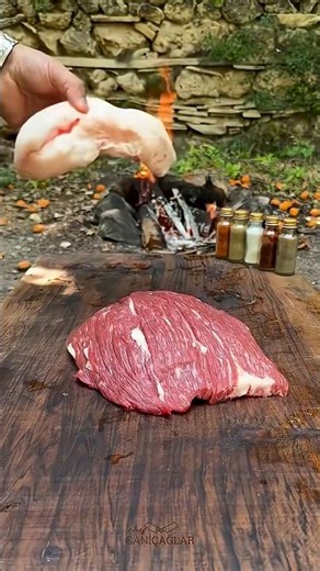 Fire-Roasted Steak in the Wild 🔥🥩 | Ultimate Outdoor Cooking#Steak #OutdoorCooking #WildCooking