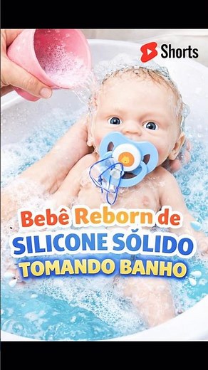Realistic Bath Time for a Solid Silicone Reborn Baby 😍 #baby #rebornoriginal #shortvideo #rebornbaby