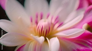 A vibrant, detailed macro photograph capturing the intricate petals and stamens of a blooming flower