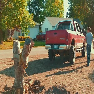 Clear tree stumps yourself with a truck#logging #loggingvideos #logger #chainsaw #sthil881 #stihl #h_139 | Blodvy dawn