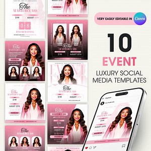 Webinar Templates Canva Event Flyer DIY Seminar Template Coaching Canva Template CEO Flyer Masterclass Womens Conference Event Canva Ad Edit - Etsy