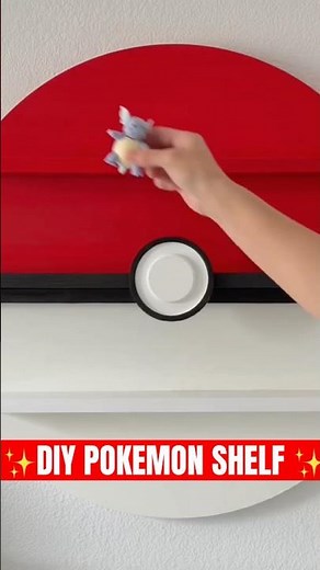 Pokemon trainers essentials! Display your Pokemon toys and cards on this diy Pokemon shelf. #pokemon