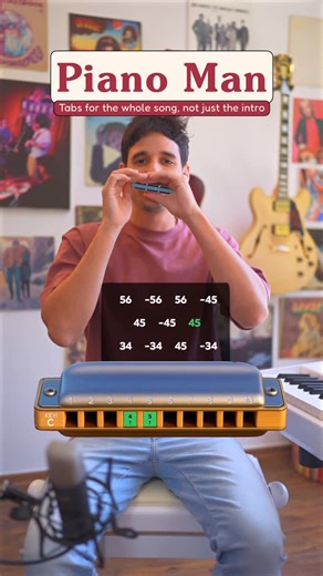 Alon Kuper on Instagram: "The solo is pretty easy, try it! You need a diatonic harmonica in the key of C to do it. (It’s the most popular harmonica type) I play the Easttop Lightning model in this video it’s my favorite. (Not sponsored btw) #harmonica #tutorial piano man Billy Joel harmonica tutorial"