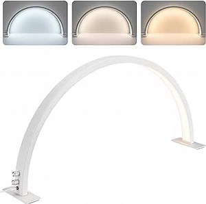 Noverlife 29in Half Moon Light for Nail Desk, 35W 2520 Lumen Manicure Nail Tech Lamp 3 Color Led Lash Light Tattoo Light, 3000k-6000k Stepless Dimming Brightness for Eyelash Beauty Spa Salon