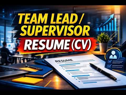 Team Lead / Supervisor Resume (CV) Prompt With ChatGPT