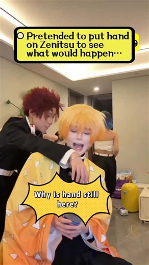 Kobi Wong | Why is the hand still here?😱 #zenitsu #tanjiro #inosukecosplay #鬼滅の #kobicosplaylife #knycosplay | Instagram