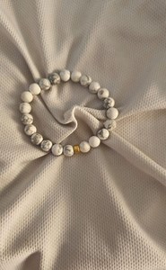 Howlite Healing Crystal Bracelet | Handmade Beaded Jewelry Gift - Etsy