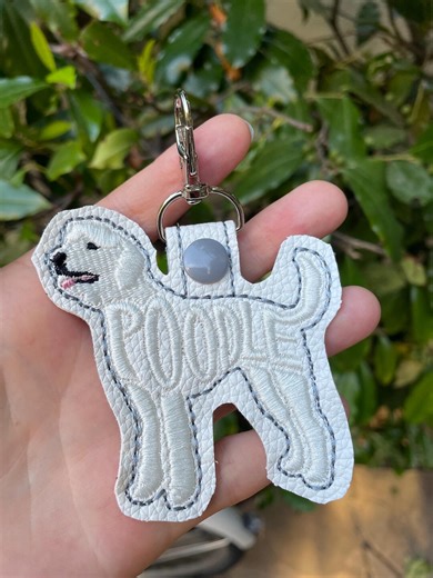 Poodle Custom Color Keychain / Embroidered Poodle Dog Keychain / Dog Lover / Dog Gifts / Patch Tab / Keyfob / Embroidered Dog Art - Etsy