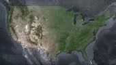 Satellite view of the United States of America. Cinematic world map...