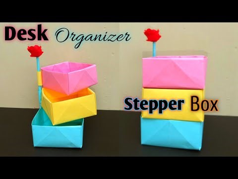 Stepper Box With Paper Desk Organizer 😍 | Easy Paper Craft