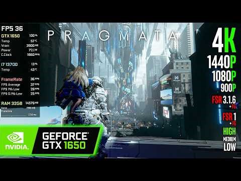 GTX 1650 | PRAGMATA - 4K, 1440p, 1080p, 900p, FSR 3.1.5 + FG - High, Medium, Low