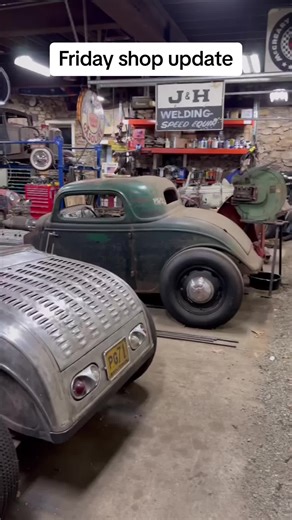 Quick little Friday shop update! We have been hard at work on this 1938 Convertible, and hope to have it back on the road soon! #shopupdate #hotrodshop #earlyford #hotrod #custom #flathead #cadillac #taildragger #irontrapgarage #1938 #convertible #ford