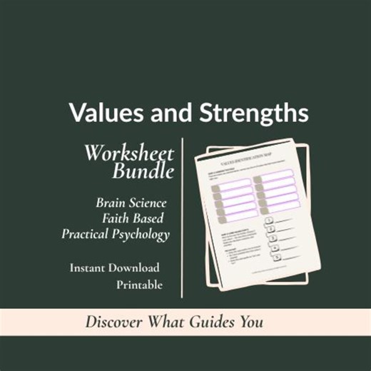 Strengths and Values Worksheet Bundle | Christian Identity and Decision-making Printables | Coaching Worksheets - Etsy