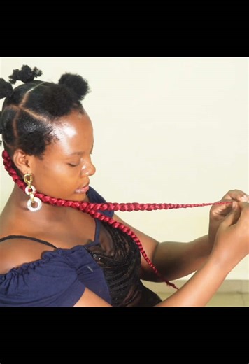 Jumbo braids on short hair 🔥 #boxbraids #jumbobraids #braid #largebraids #jumbobraidshair