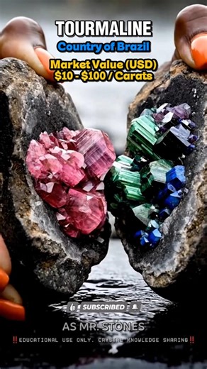 ✨ Uncovering HIDDEN TOURMALINE from a Rough Rock | #statisfying​ Crystal Reveal #asmr​ #shorts​