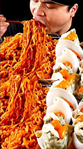 Hot Chicken Flavored Spicy Ramen Mukbang ASMR | Fiery Noodle Challenge 🔥🍜