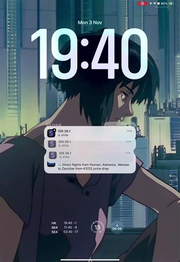 iOS 26 notification center stutter bug. Broken animation.