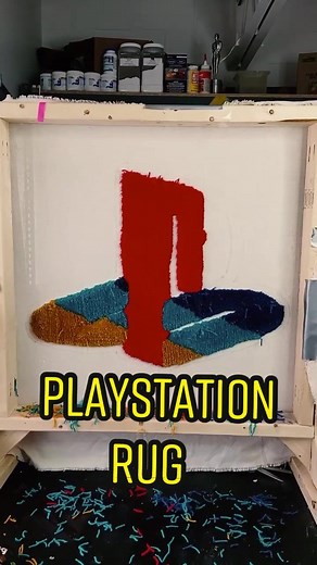 #ad Original PlayStation logo rug for my fellow gamers! Join the @playstation #GameTok Challenge!