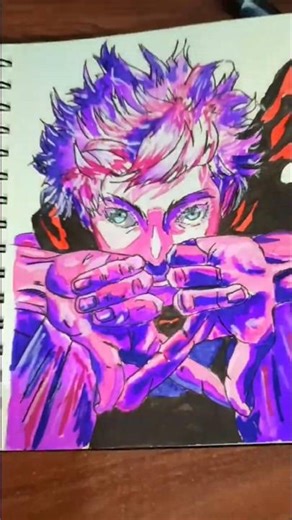 drawing gojo new domain expansion hand sign #art #animeeart