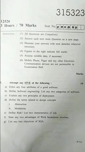 Software Engineering Winter 2025 Question Paper |msbte k scheme#msbte#winterexam2025 #winterexam2026