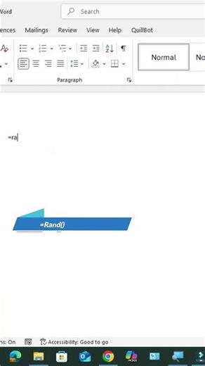 RAND Formula in MS Word 😲 | Random Text Trick for Practice | Stop Typing Dummy Text ❌