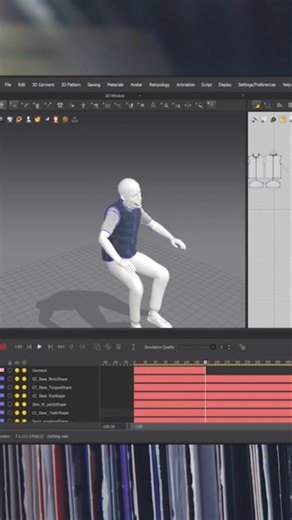Simulating clothing on marvelous designer for Blender animations. #animation #blender #3danimation