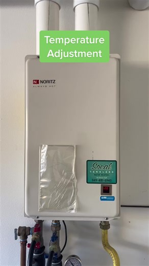 Adjusting the temperature on a Noritz without an external controller #tanklesswaterheater #noritz#socaltankless