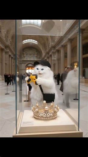My cat just broke into the Louvre… and stole the crown