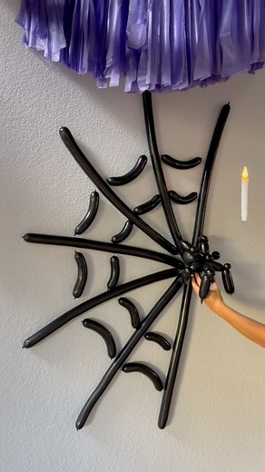 33K views · 253 reactions | Balloon spiderweb tutorial. This was so easy to make using black 260 balloons and added the perfect touch to this Halloween entryway. ️️ #halloween #balloon #spiderweb #tutorial #balloonartist | Aiden’s Arches | Facebook