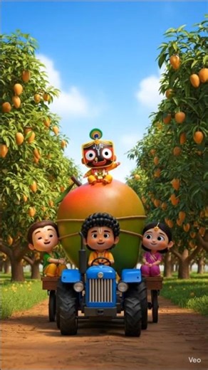 Little Krishna & Family in Mango Garden 🍋 | Cute 3D Devotional Animation #shiva #ai