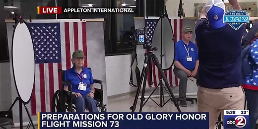 Old Glory Honor Flight Mission 73 prepares for take-off