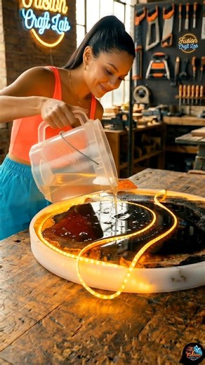 Insane Molten Lava Epoxy Table Build 🤯🔥 #shorts