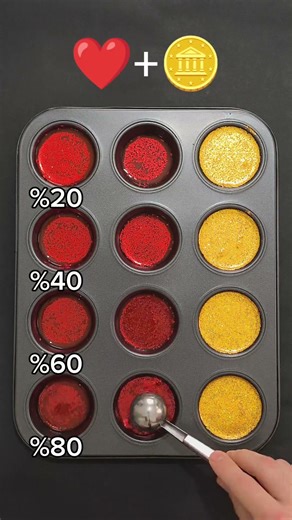 ❤️🪙 Special Red + Gold Satisfying Color Mixing #colortheory #colorscope