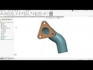 Curved Exhaust Pipe with Triangular Flange | SolidWorks 3D Modeling Episode 98| 3D CAD Tutorial
