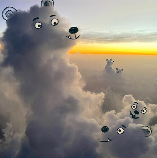 "A Daily Cloud," is a fun and playful project created by artist Chris Judge, where he artfully transforms clouds into whimsical characters. This imaginative endeavour originated during lockdown when Judge found himself spending more time outdoors with his family. As he began sharing some of these cloud-inspired illustrations on his social media, the overwhelmingly positive response spurred him to continue, brightening people's daily feeds with his delightful "happy cloud art." He maintains a del