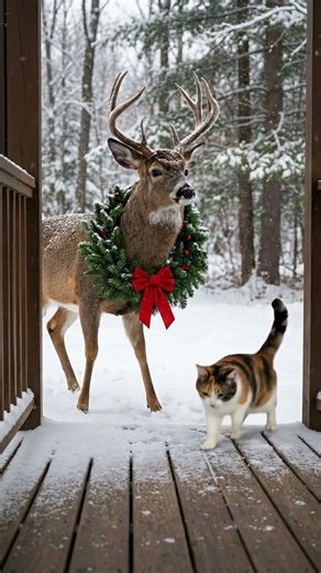 🎄 Cute Kitten & Mother Cat Christmas Party with Friends! 🐱✨ Adorable Holiday Celebration 🎁 #shorts