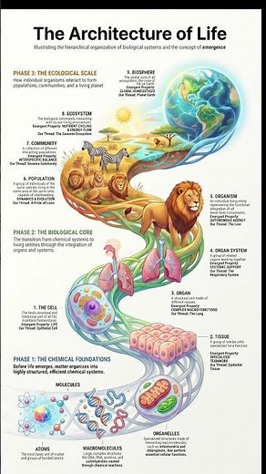 Level of Biological Organisation - Atoms to Biosphere || The Architecture of LIfe