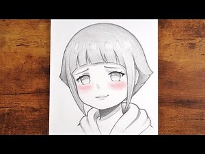 How to Draw an Anime Girl Face ( HINATA)(Pencil Sketch Tutorial)