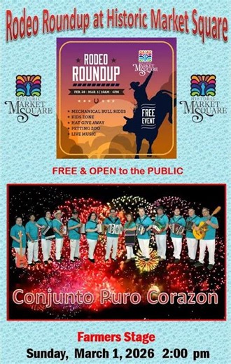 Conjunto Puro Corazon Historic Market Square RODEO ROUNDUP Sunday 1March2026 San Antonio, Texas